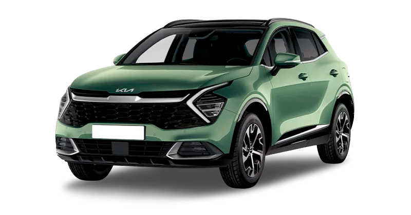 Renting Particulares Kia Sportage 1.6 T-GDi HEV Drive 4×2 Experience Green, Cassa White, Dark Penta Metal, Deluxe White