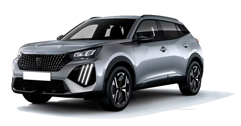 Renting Particulares Peugeot 2008-Hybrid Allure eDCS6 Gris Artense, Blanco Okenite