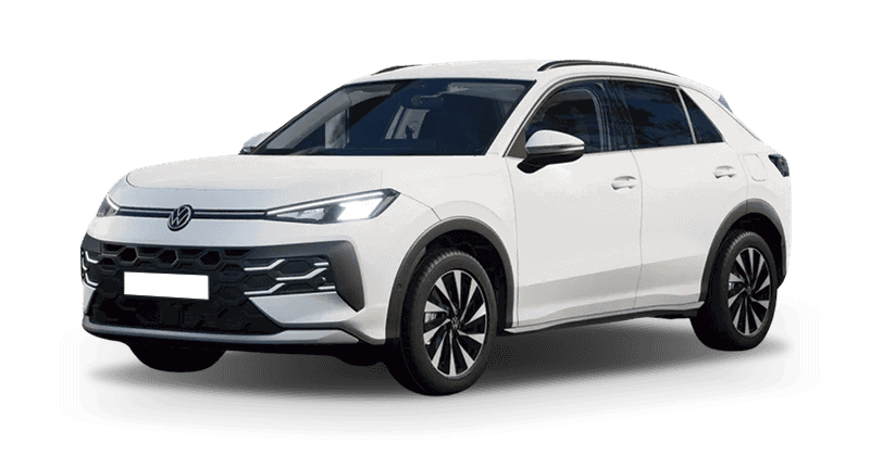 Renting Particulares Volkswagen T-Roc-1.5 eTSI 85kW DSG MAS Blanco Punto, Gris Lobo