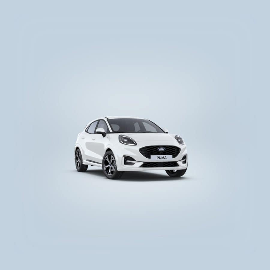 Renting Particulares Ford Puma 1.0 EcoBoost MHEV ST-Line Blanco, Azul Digital Aqua, Gris Cactus