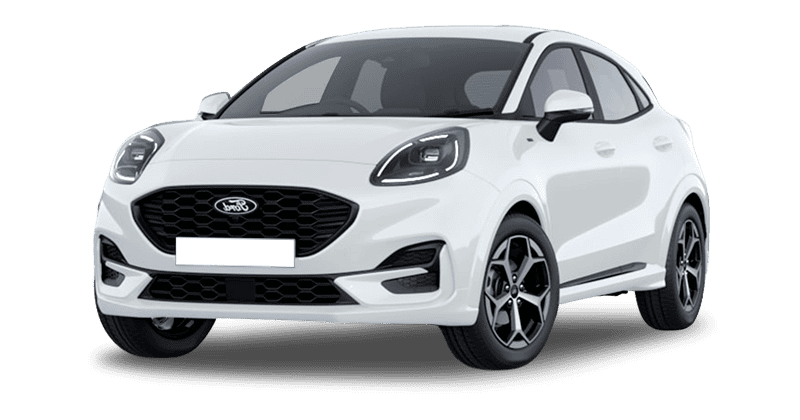 Renting Particulares Ford Puma-1.0 EcoBoost MHEV ST-Line Blanco, Azul Digital Aqua, Gris Cactus