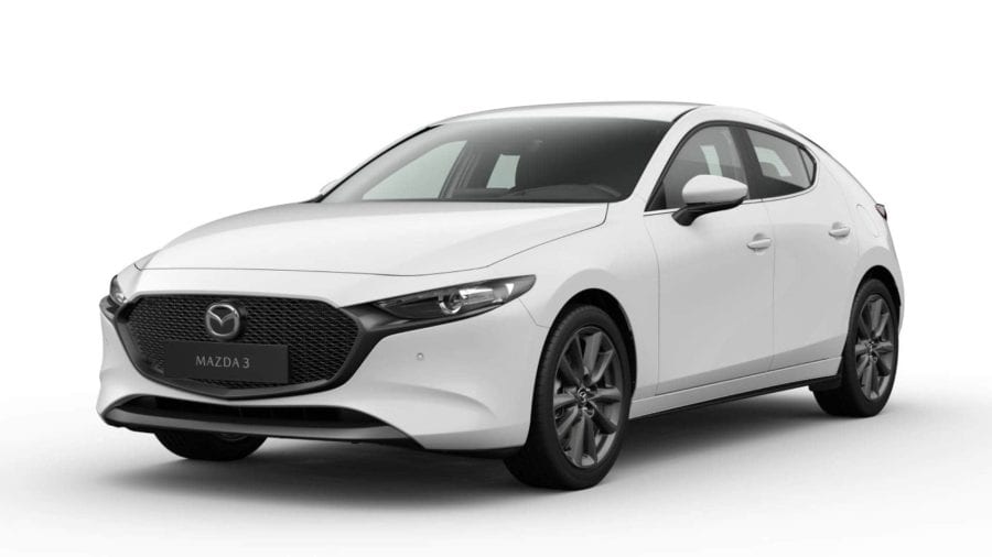 Renting Particulares Mazda 3 2.5L e-SYACTIV G MHEV 6AT CENTRE-LINE Artic White, Soul Red Crystal