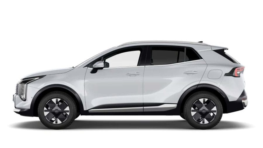 Renting Particulares Kia Sportage 1.6 T-GDi HEV Drive 4×2 Deluxe White, Lunar Silver, Dark Penta Metal