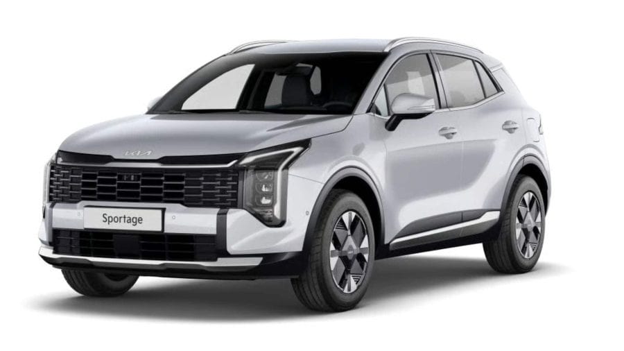 Renting Particulares Kia Sportage 1.6 T-GDi HEV Drive 4×2 Deluxe White, Lunar Silver, Dark Penta Metal